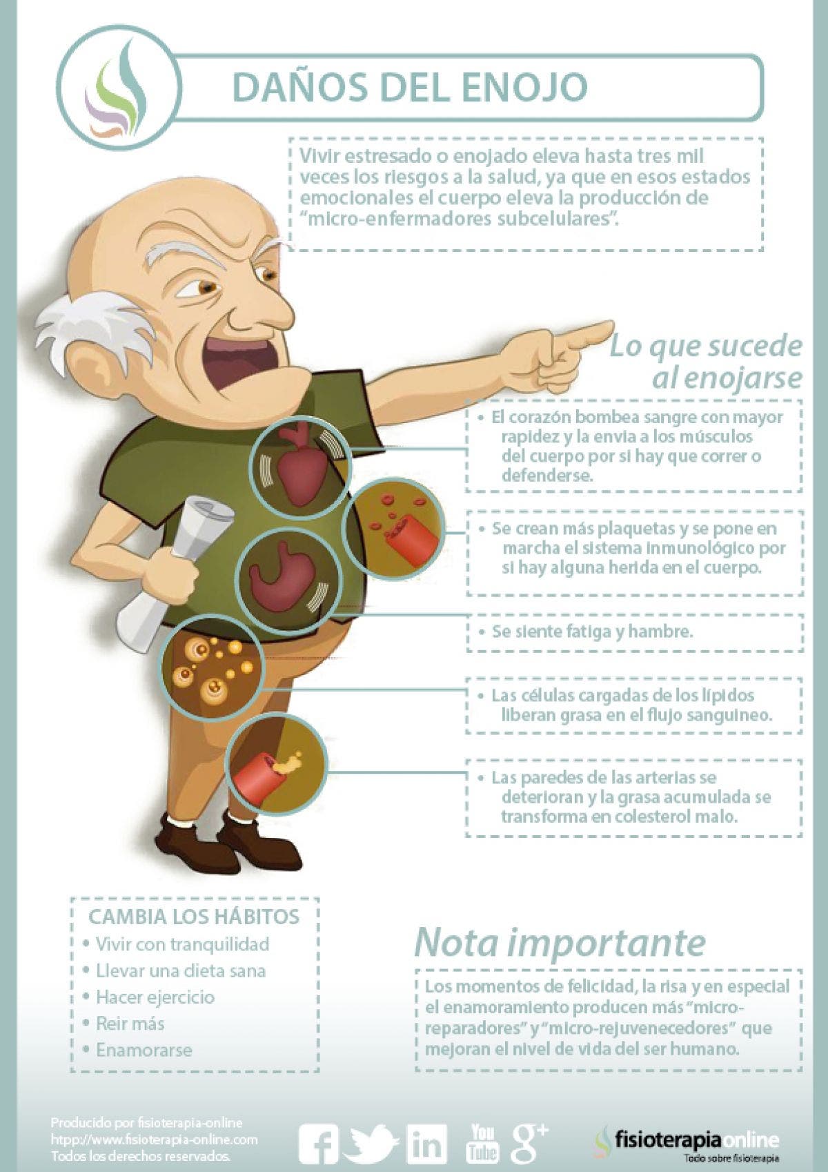 Efectos y consecuencias del enfado y el estrés sobre el organismo