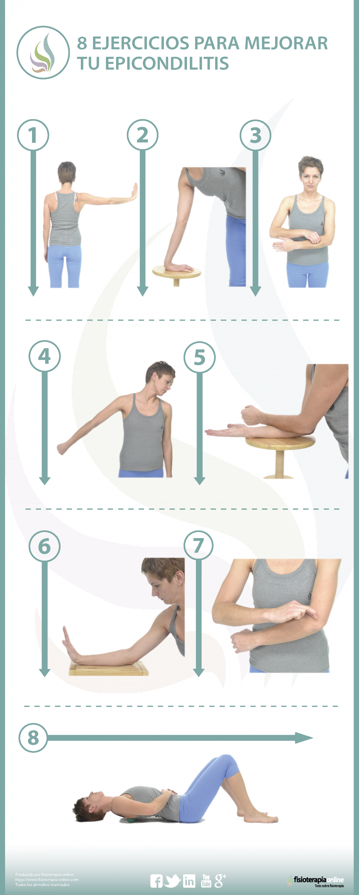 8 ejercicios, estiramientos y automasajes para la epicondilitis