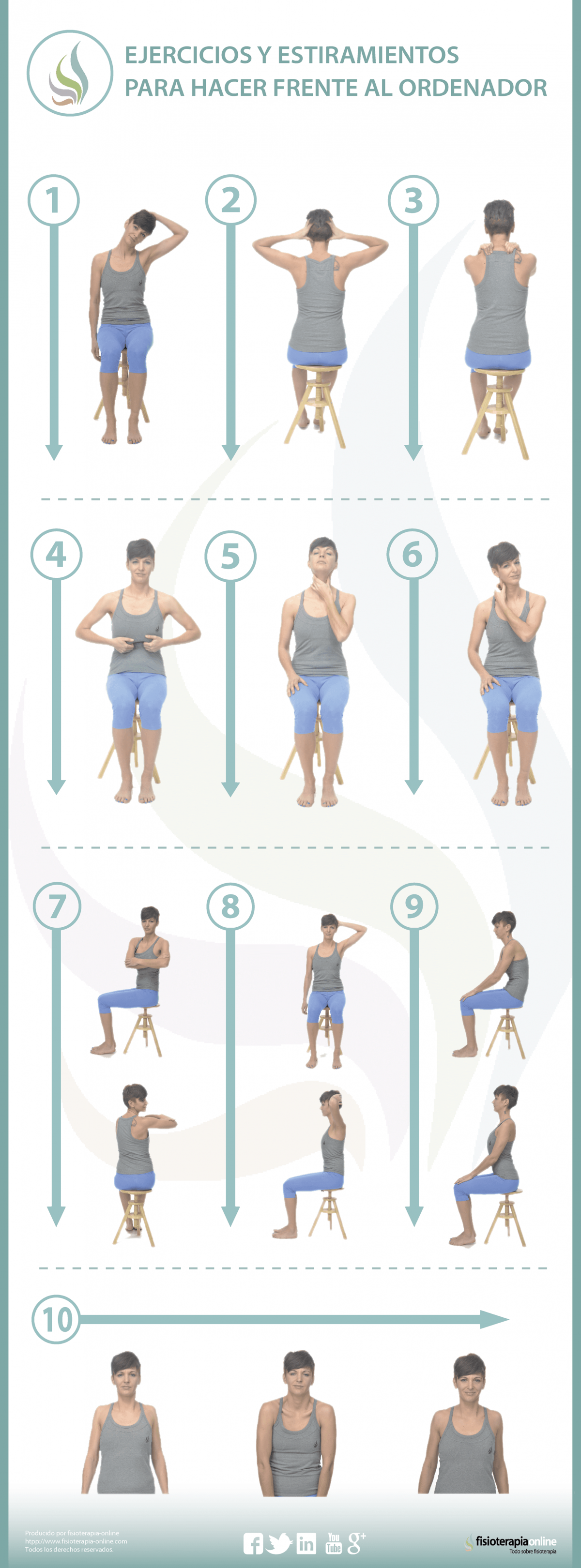 10 ejercicios para hacer frente al ordenador y cuidar tu espalda