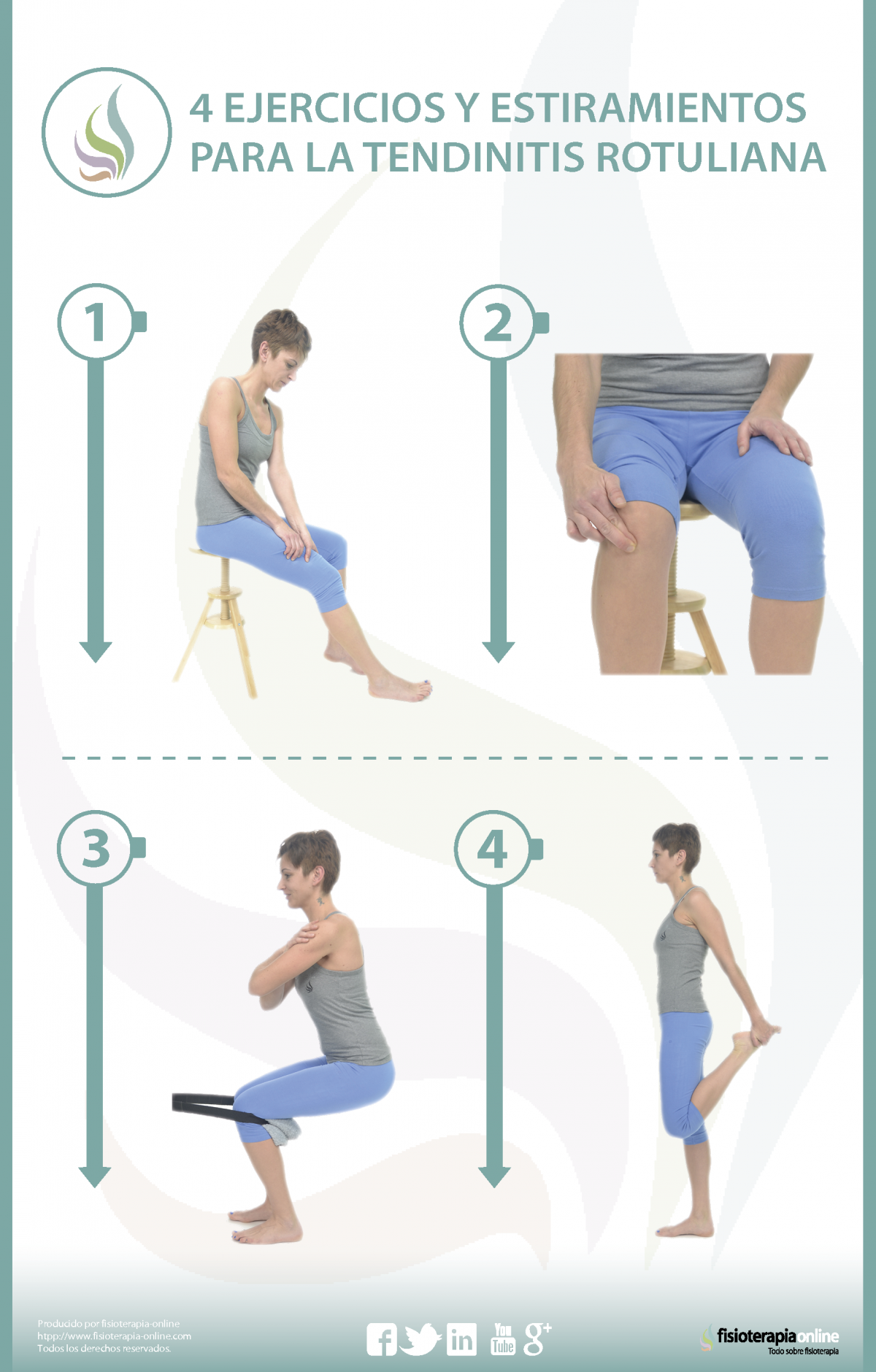 4 ejercicios y estiramientos para la tendinitis rotuliana o del saltador