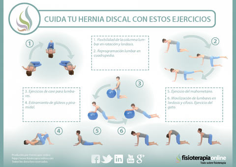 8 sencillos ejercicios cuidar mejorar la hernia discal | FisioOnline