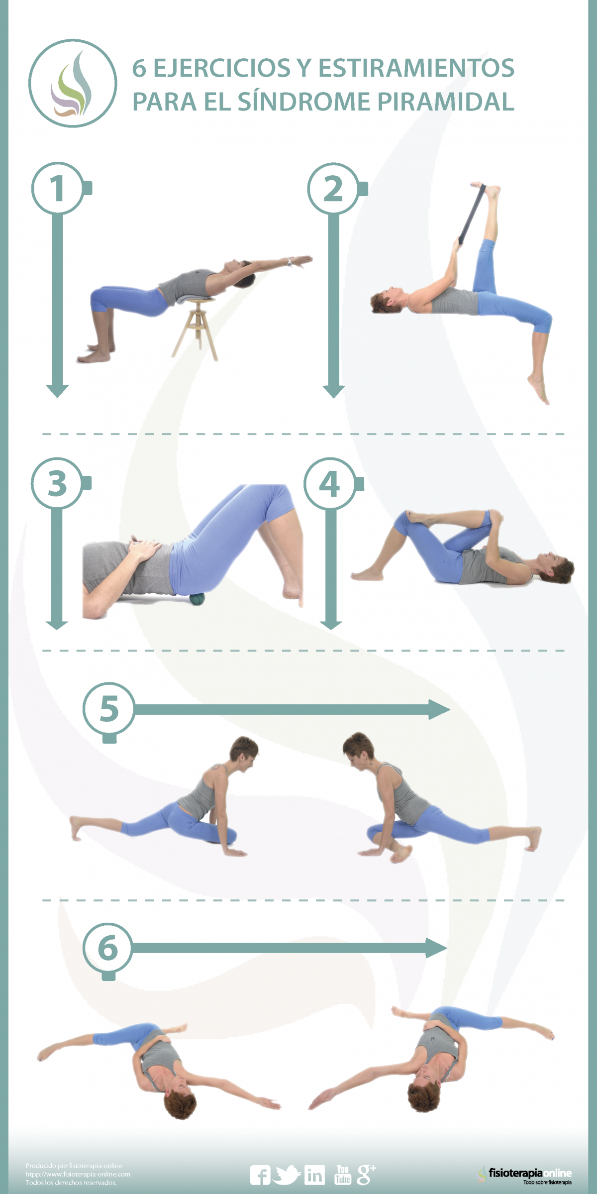6 ejercicios, estiramientos y automasajes para el síndrome del piramidal