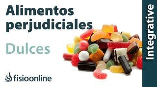 Alimentos perjudiciales para tu espalda: Dulces - Hidratos de carbono de absorción rápida.