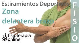 Estiramientos deportivos para relajar la zona delantera del brazo y antebrazo