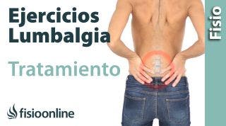 Lumbalgia o lumbago.Tratamiento con ejercicios, estiramientos y masajes.