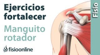 Ejercicio de potenciación o fortalecimiento para el manguito rotador del hombro.