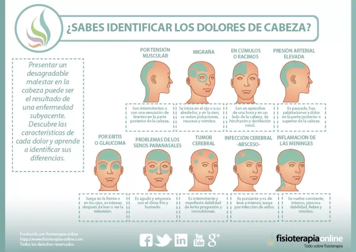 Tipos de dolores de cabeza. Cómo diferenciarlos